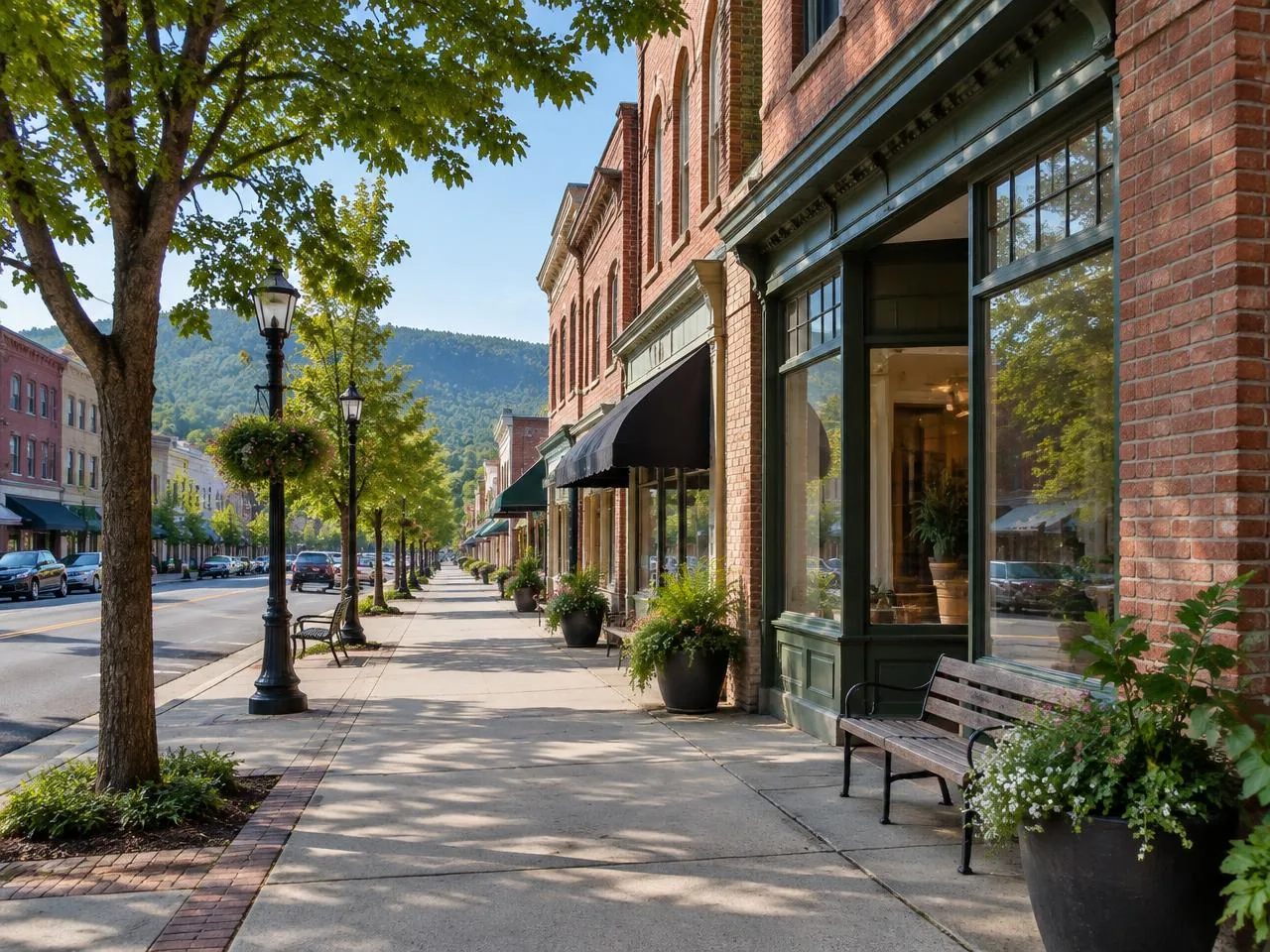 A streetscape representing the Fairmont area